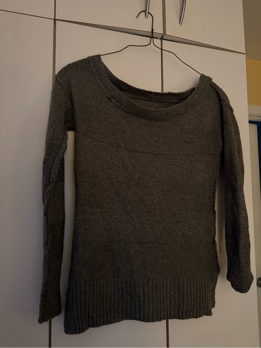Forever 21 Olive Off-the-Shoulder Knit Sweater